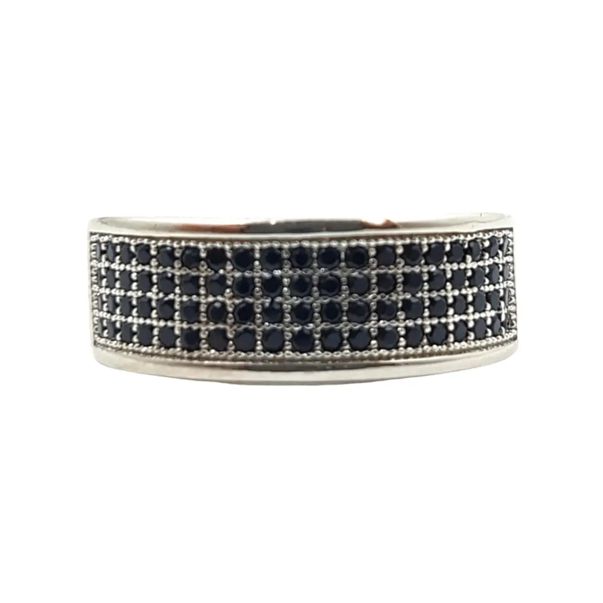 925 Sterling Silver ring in Black Stones